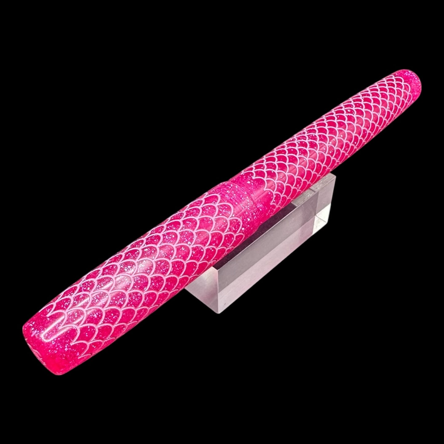 Pink Sparkles Lexi Mermaid Scales Engraved Artisan Fountain Pen