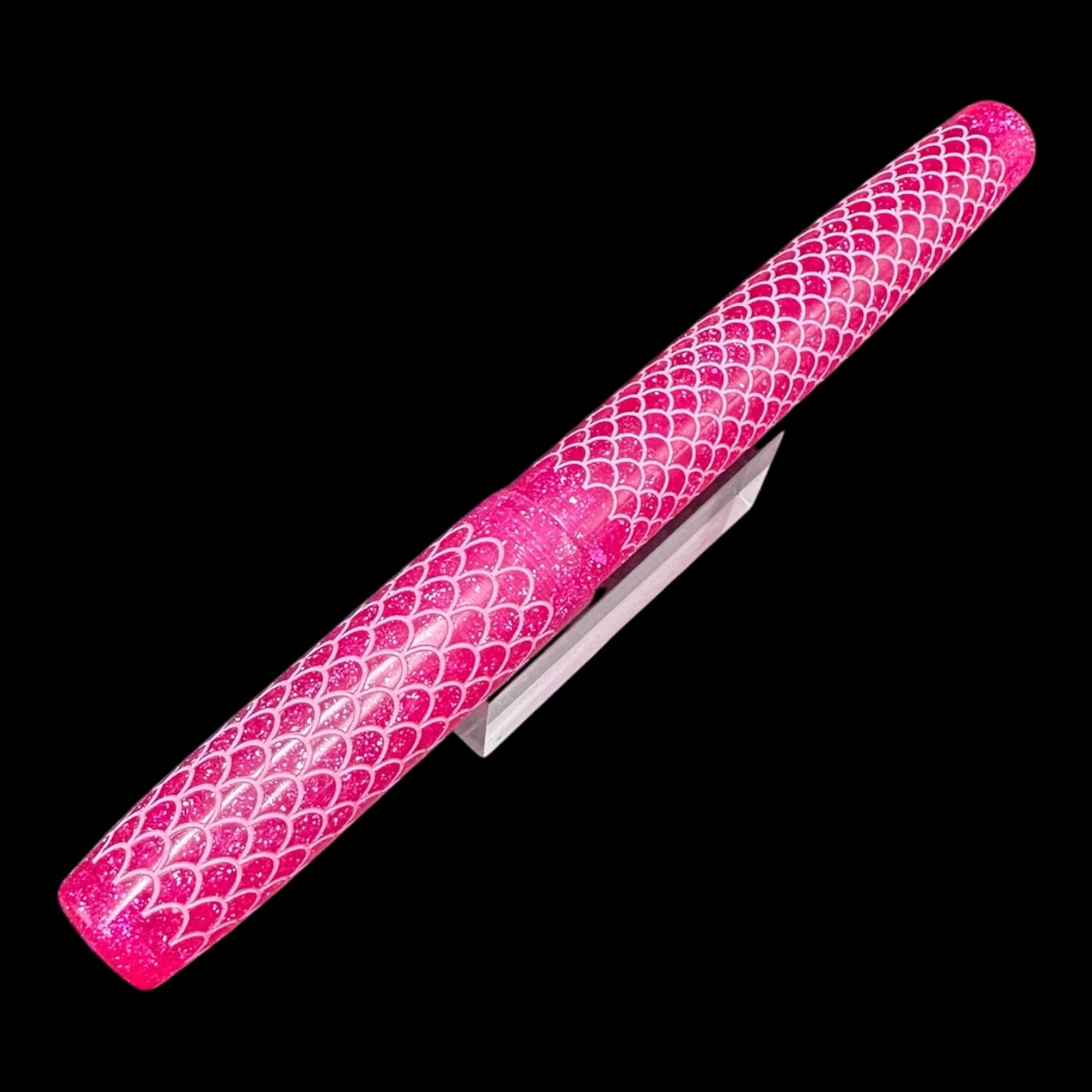 Pink Sparkles Lexi Mermaid Scales Engraved Artisan Fountain Pen