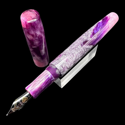 RelicPens Purple Pink Silver Swirl Fountain Pen