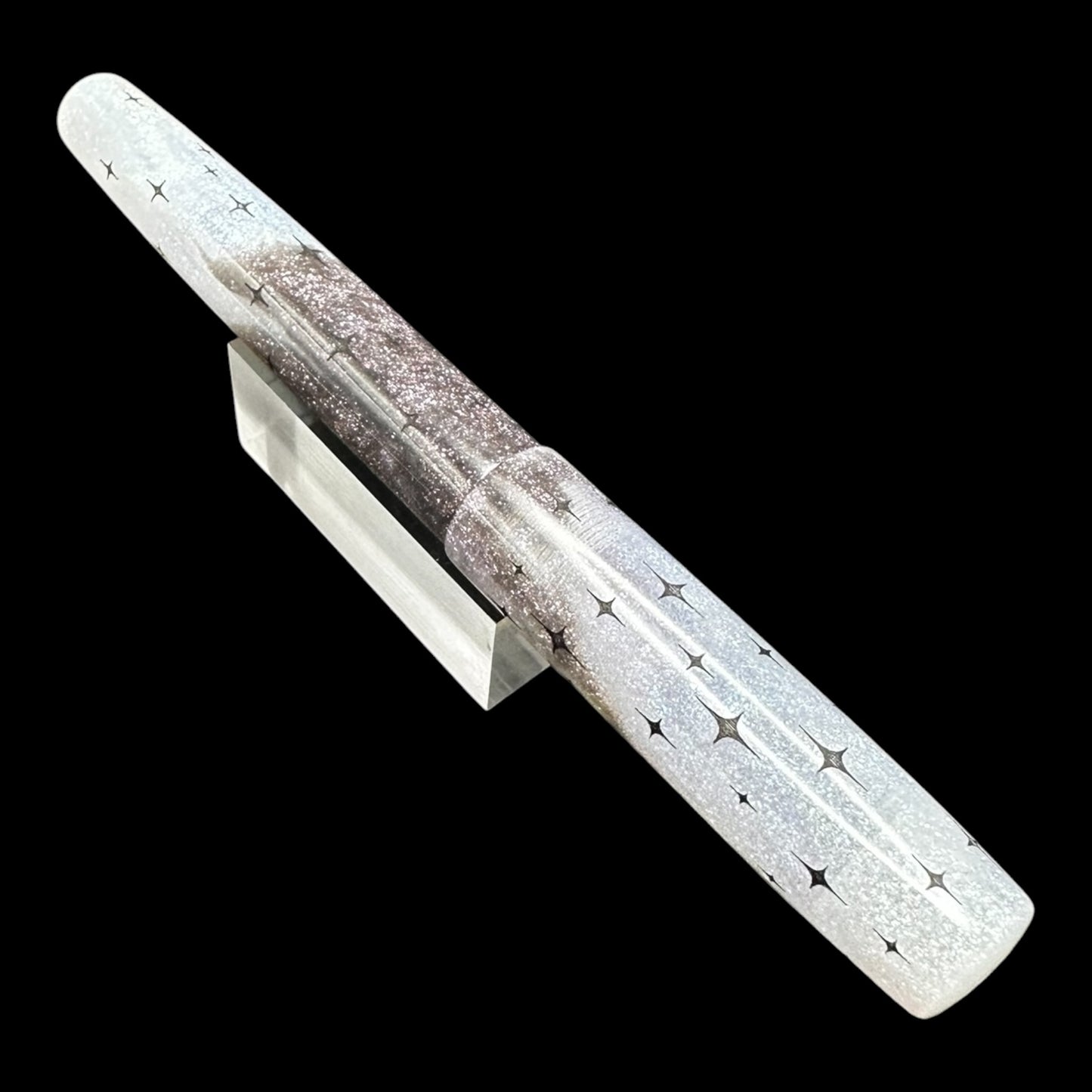 Electric Abalone Dark Starlight Engraved Artisan Fountain Pen