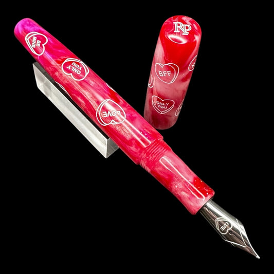 RelicPens Valentine Swirl Candy Hearts Fountain Pen