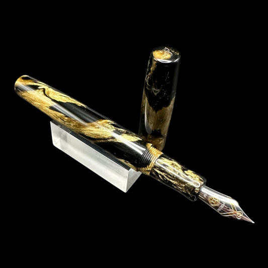 RelicPens Black Gold Fountain Pen