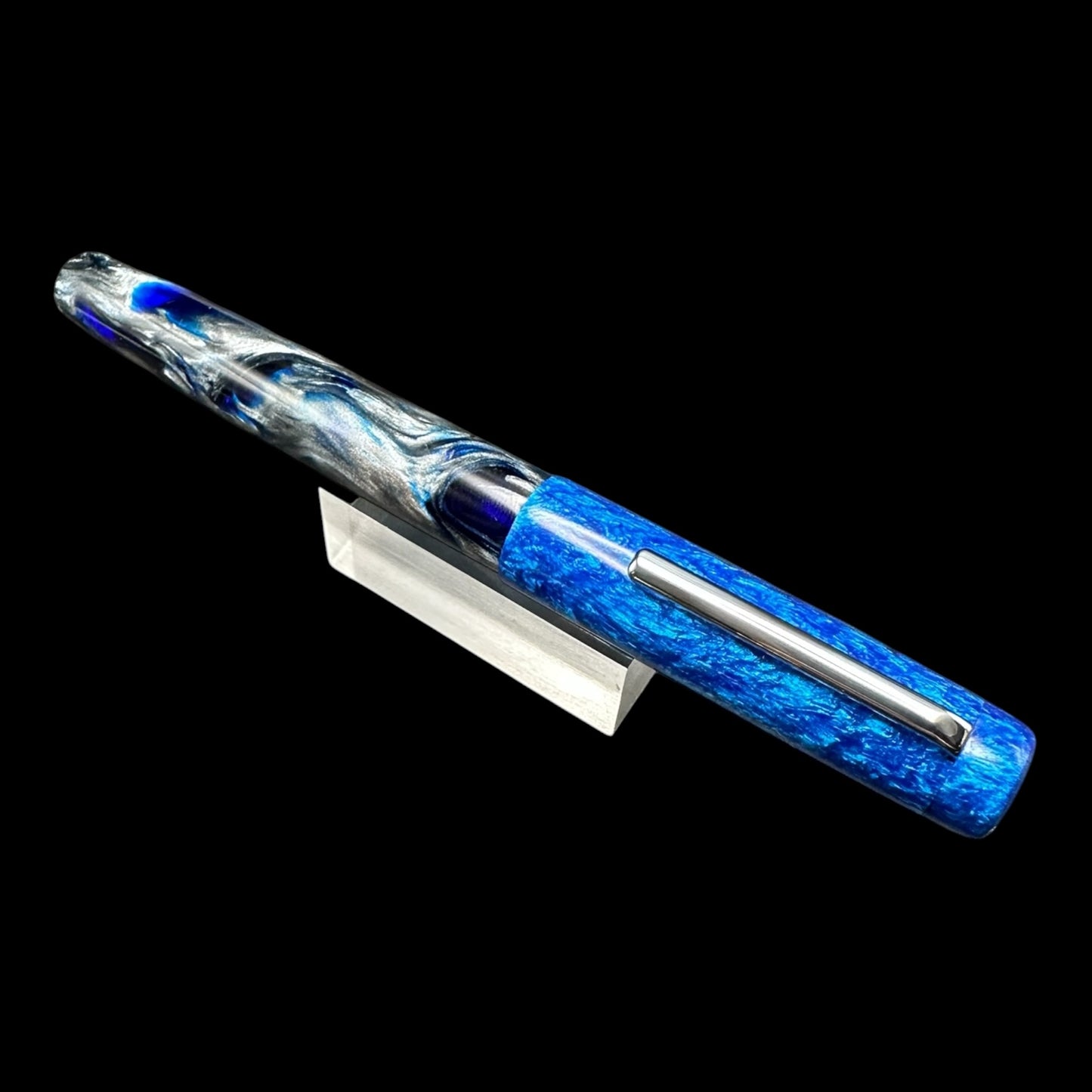 RelicPens Earthrise Ocean Blue Fountain Pen with Clip