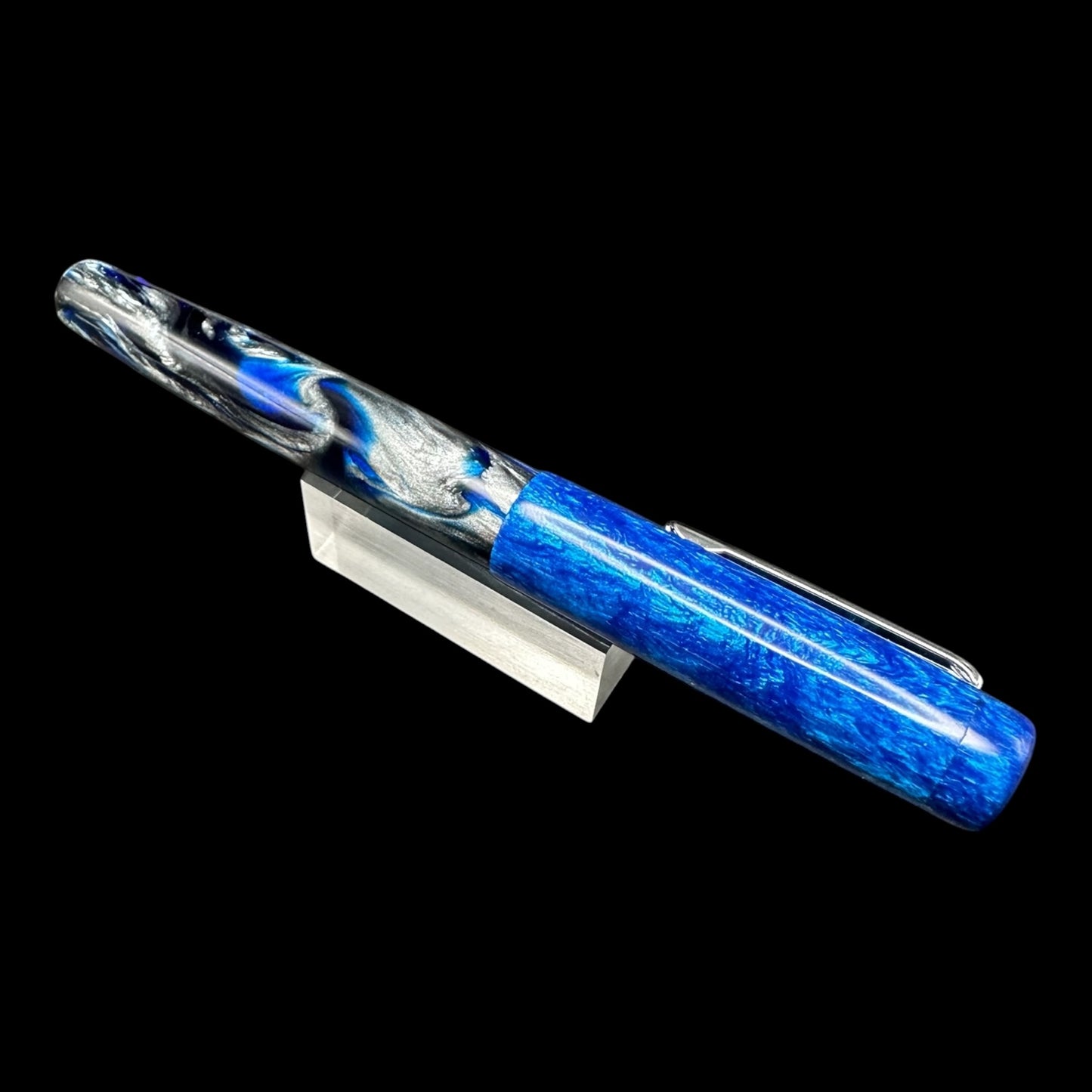 RelicPens Earthrise Ocean Blue Fountain Pen with Clip
