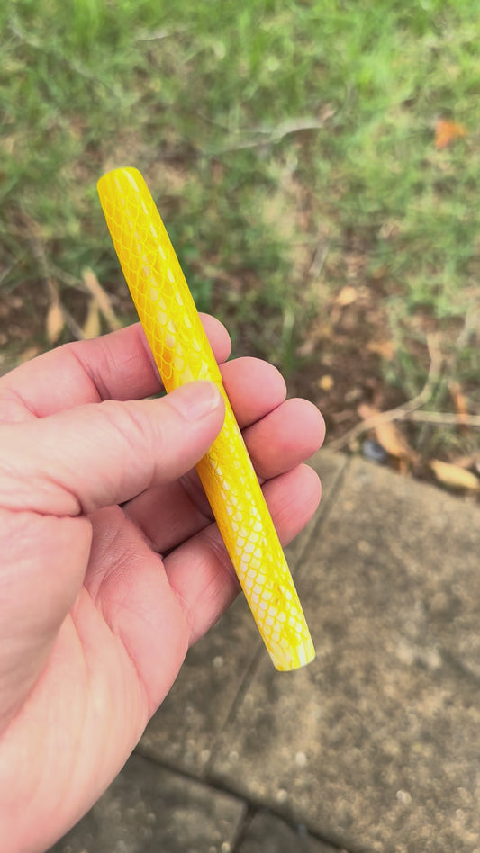 Mermaid Fish Scales Fountain Pen Saltwater Taffy Yellow Resin