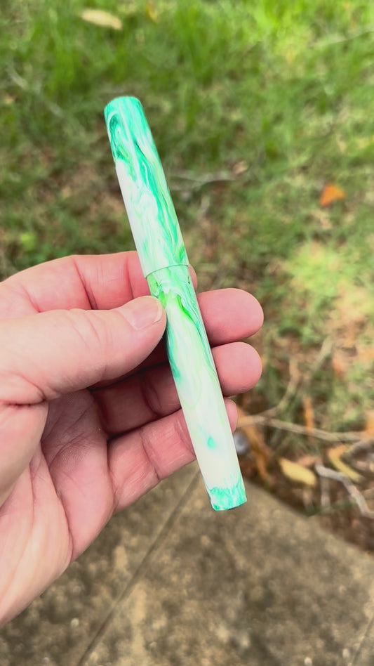 Artisan Fountain Pen Green Saltwater Taffy Resin