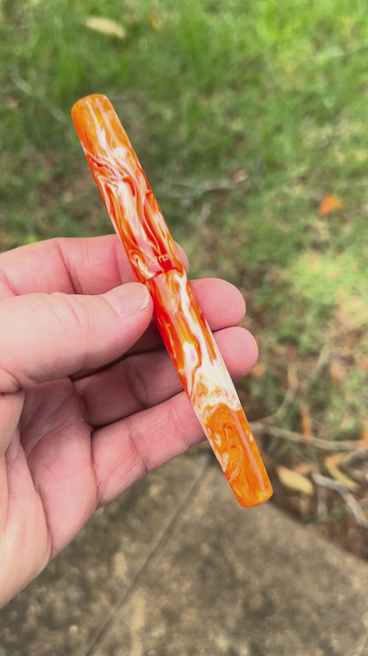 Artisan Fountain Pen Orange Saltwater Taffy Resin